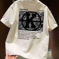 Top brand foreign trade counters are picking up leftover goods~High quality light luxury heavy weight pure cotton short sleeved T-shirt for both men and women, American style trendy