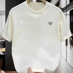 Foreign trade clearance, label cutting, tail order, leak detection, trendy brand, simple and heavyweight, pure cotton short sleeved T-shirt, loose and versatile for couples, men and women