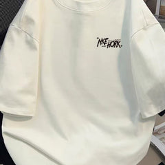 Brand Foreign Trade~Scissors Outlets Counter American Trendy Brand Pure Cotton Short sleeved T-shirt Summer Men's and Women's Top Trendy