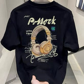 Top Brand Foreign Trade Counter Tail Stock Leakage~Summer Trendy Brand Heavy Cotton Short sleeved T-shirt Men's and Women's Loose Large Size Top