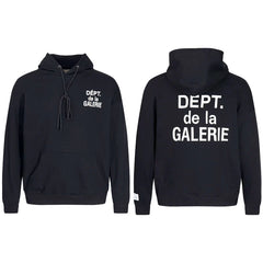 Gallery Dept Dept de la Galerie Black Hoodie White Print