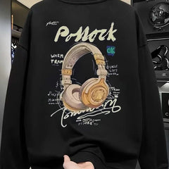 Top Brand Foreign Trade Counter Tail Stock Leakage~Autumn and Winter Trendy Brand Pure Cotton Round Neck Hoodie Men's and Women's Loose Large Size Top