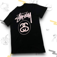 Stussy Black Double "S" light pink Print Graphic