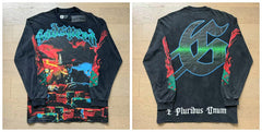 Godspeed "E Pluribus Unum" Poker Skull Vintage-Wash Long Sleeve Tee