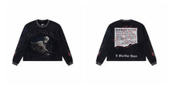 Godspeed "E Pluribus Unum" Black Monday Newspaper Skeleton Black Long Sleeve Tee