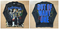 Godspeed "Out of Many, One" Basketball Skeletons Vintage-Wash Long Sleeve Tee