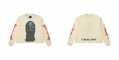 Godspeed "E Pluribus Unum" Balaclava Skull Graphic Beige Long Sleeve Tee