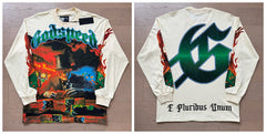 Godspeed "E Pluribus Unum" Poker Skull Beige Long Sleeve Tee