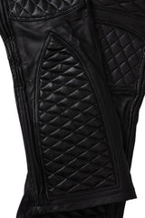 PLEATED MOTO DENIM
