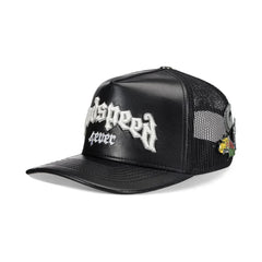 Godspeed Forever Black Leather Trucker Hat