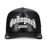 Godspeed Forever Black Leather Trucker Hat