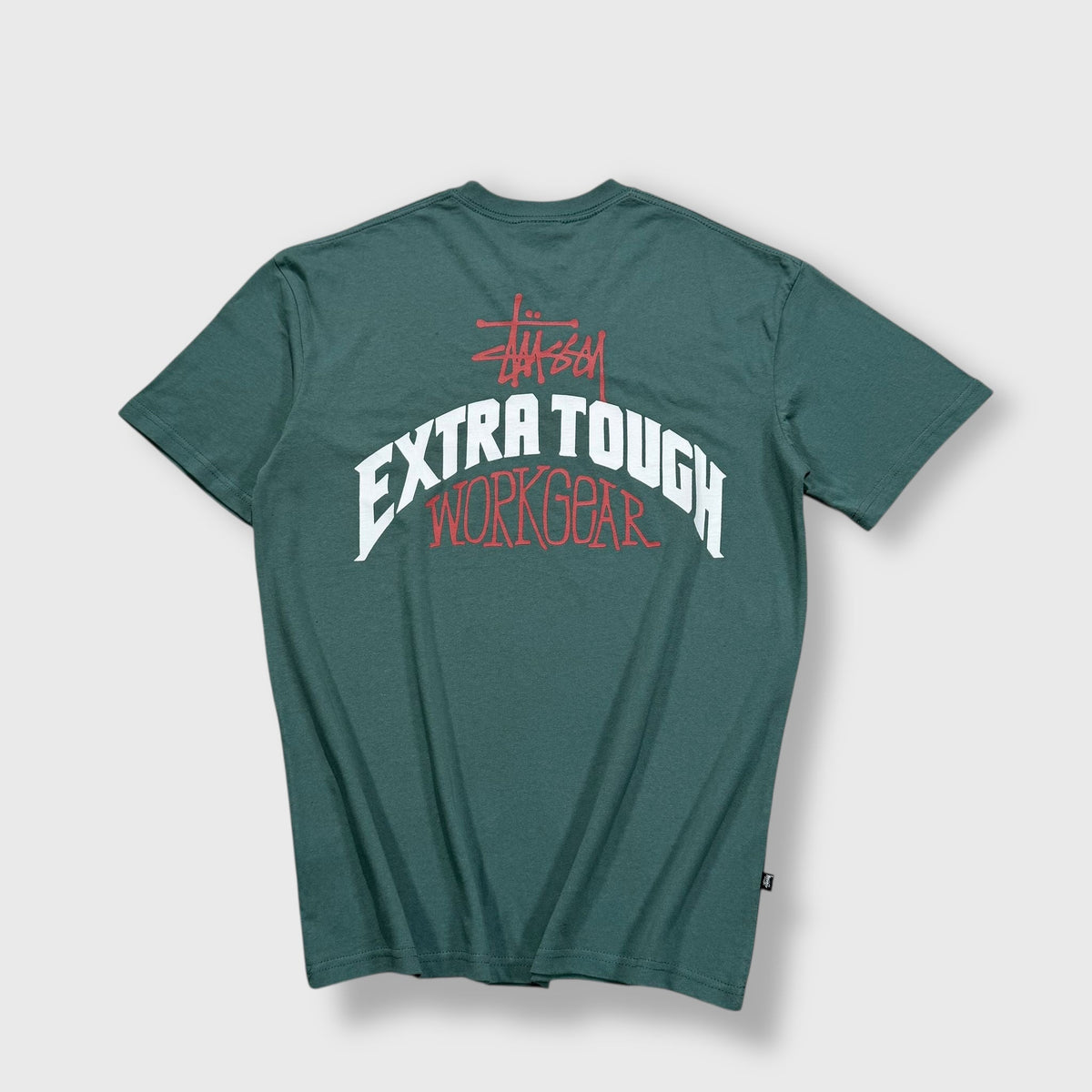Stüssy Green T-shirt With "Extra Tough Workwear" Graphic