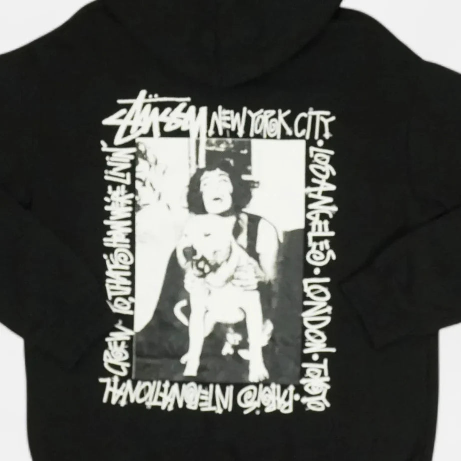 Stüssy Black Woman and Dog Graphic Stüssy Hoodie