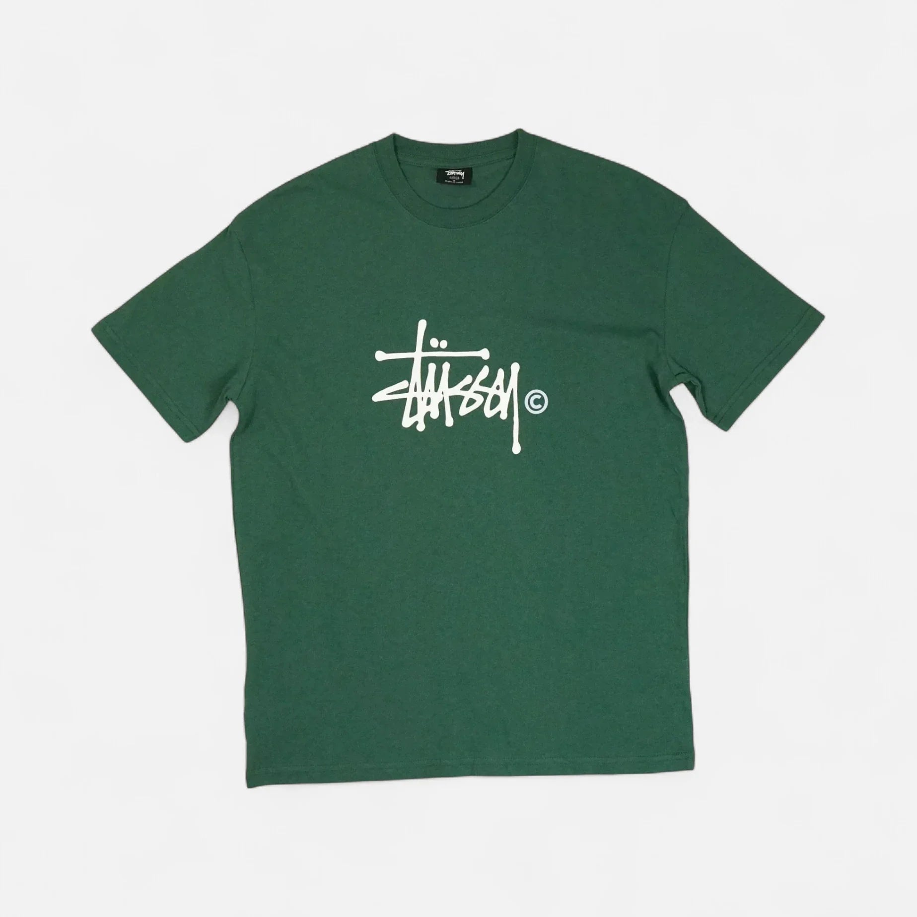 Stüssy Green Front Spellout T-shirt (L)