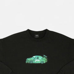 Stüssy Green Car Design Black Sweatshirt