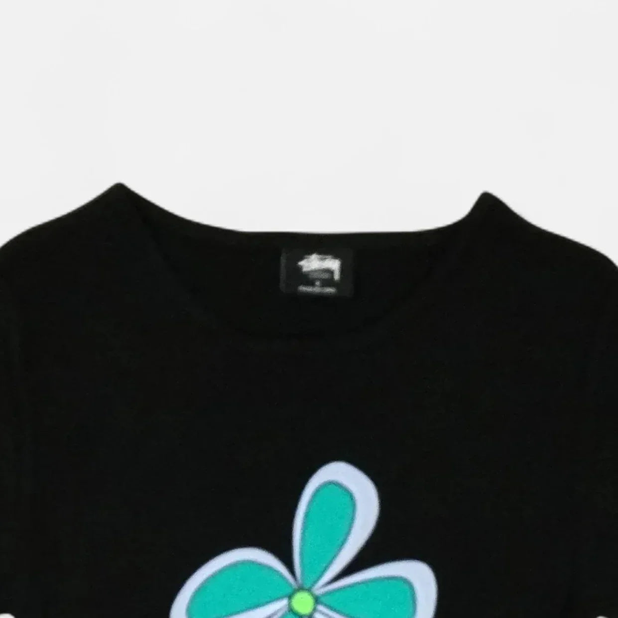 Stüssy Womens Black Flower Print Baby T-shirt