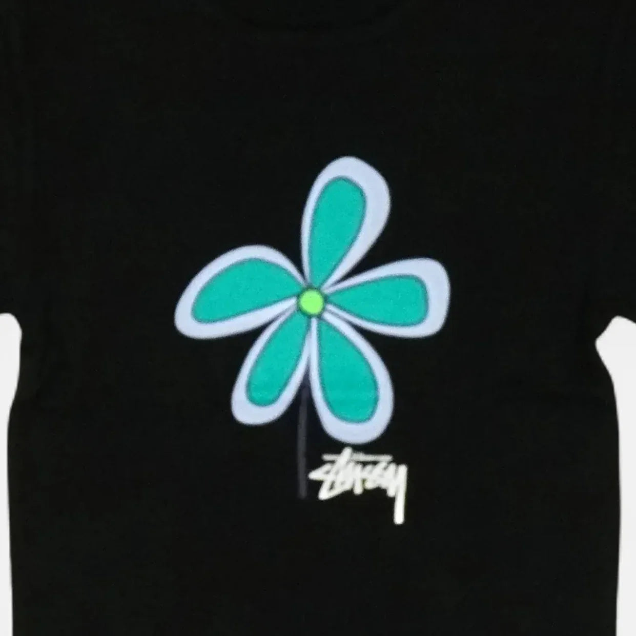 Stüssy Womens Black Flower Print Baby T-shirt