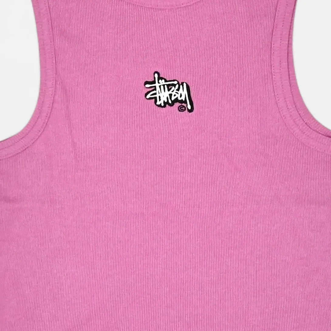 Stüssy Womens Pink Embroidered Spellout Vest (Uk10)