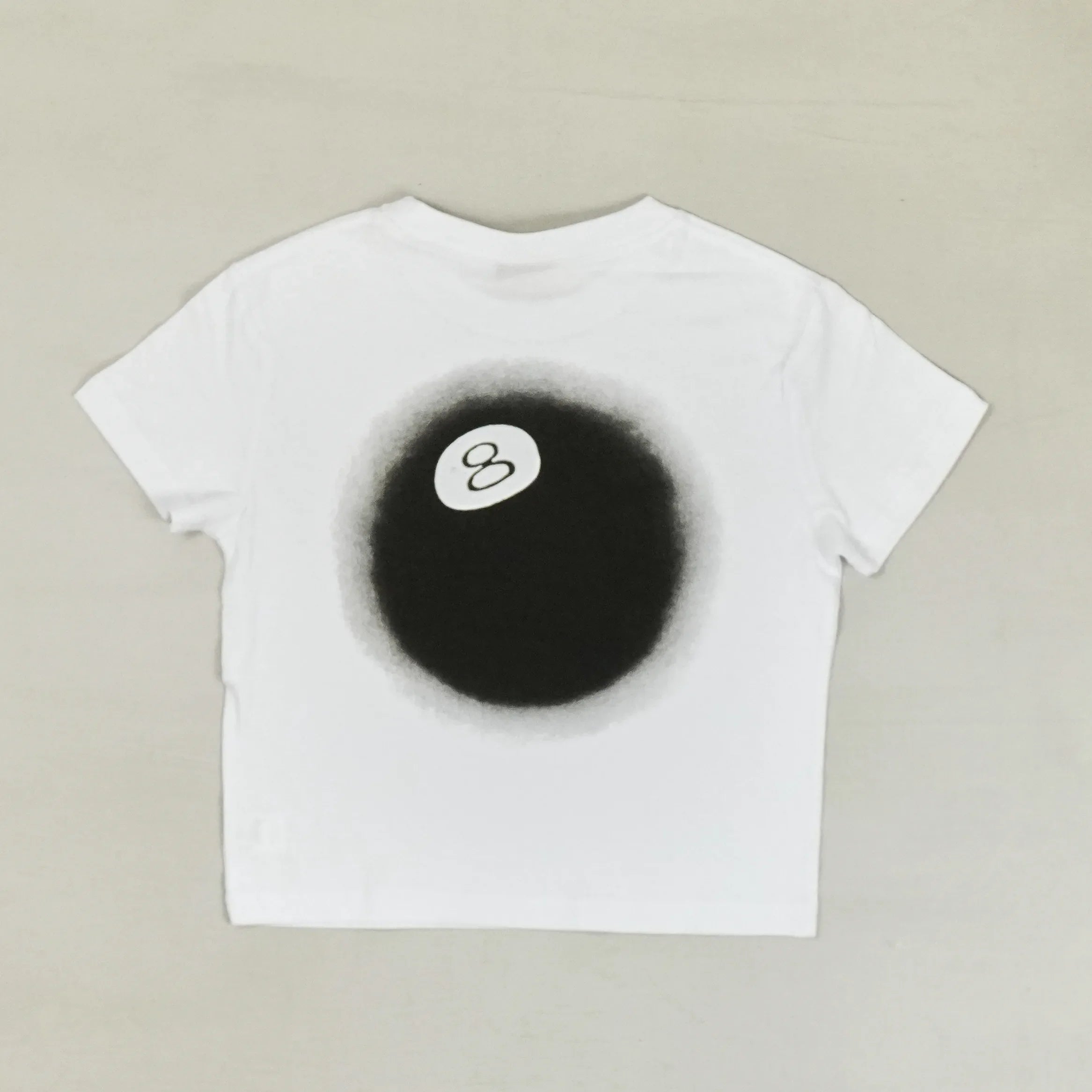 Stussy Womens White 8 Ball Graphic Baby T-shirt (Uk8)