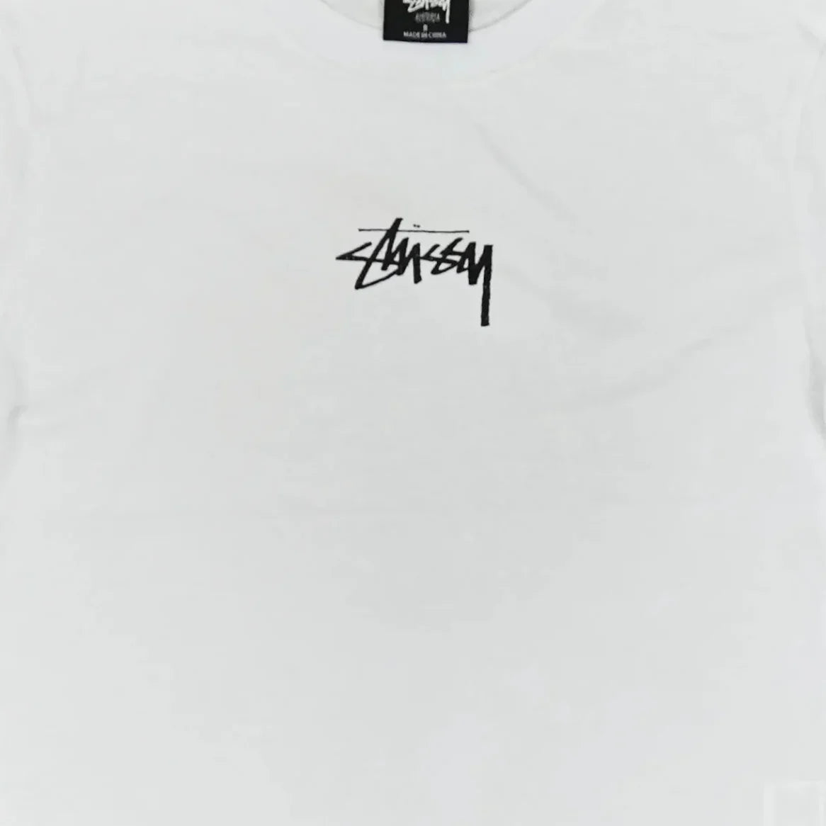 Stussy Womens White 8 Ball Graphic Baby T-shirt (Uk8)