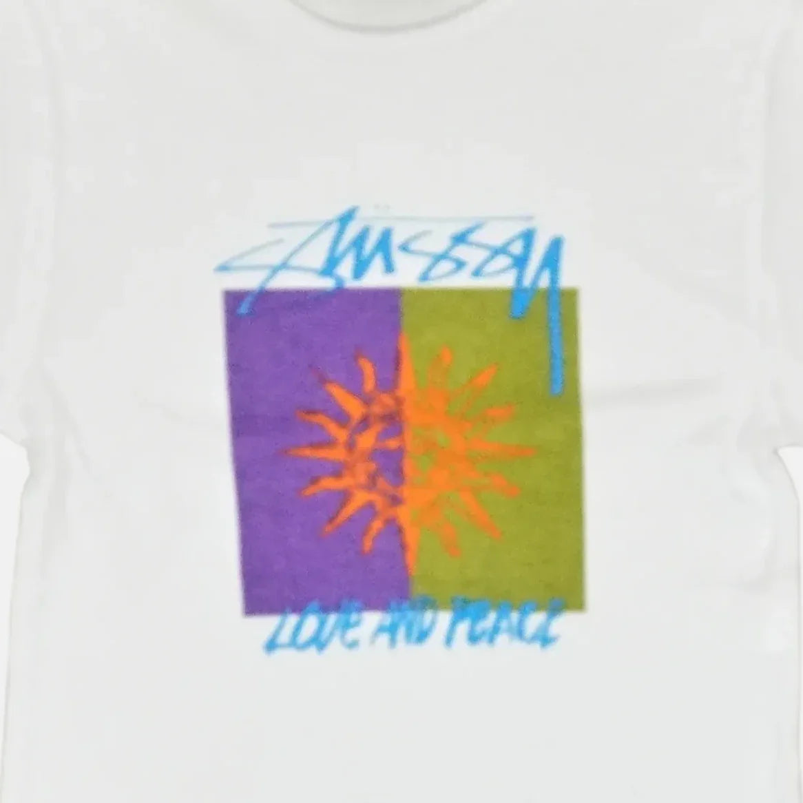 Stüssy Womens White "Love And Peace" Baby T-shirt