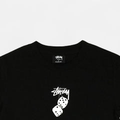 Stüssy Womens Black White Dice Graphic Baby T-shirt (Uk6)