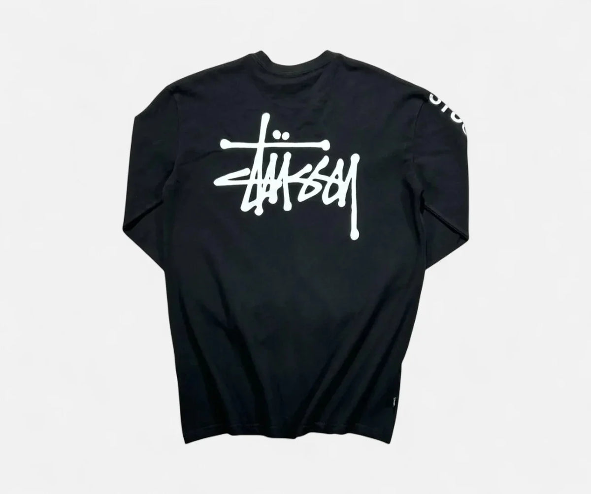 Stüssy International Black Spellout Long Sleeve Top