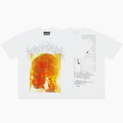 Hellstar Thermal Skull Graphic T-Shirt (White / Orange)