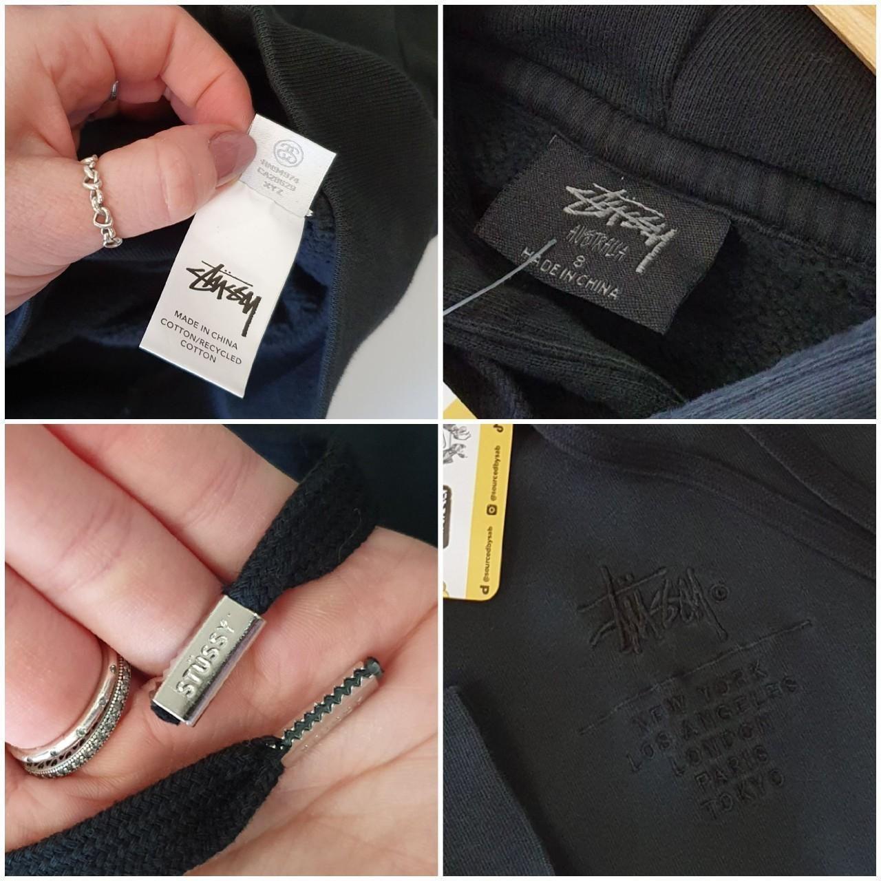Stüssy Cropped Black Spellout Hoodie