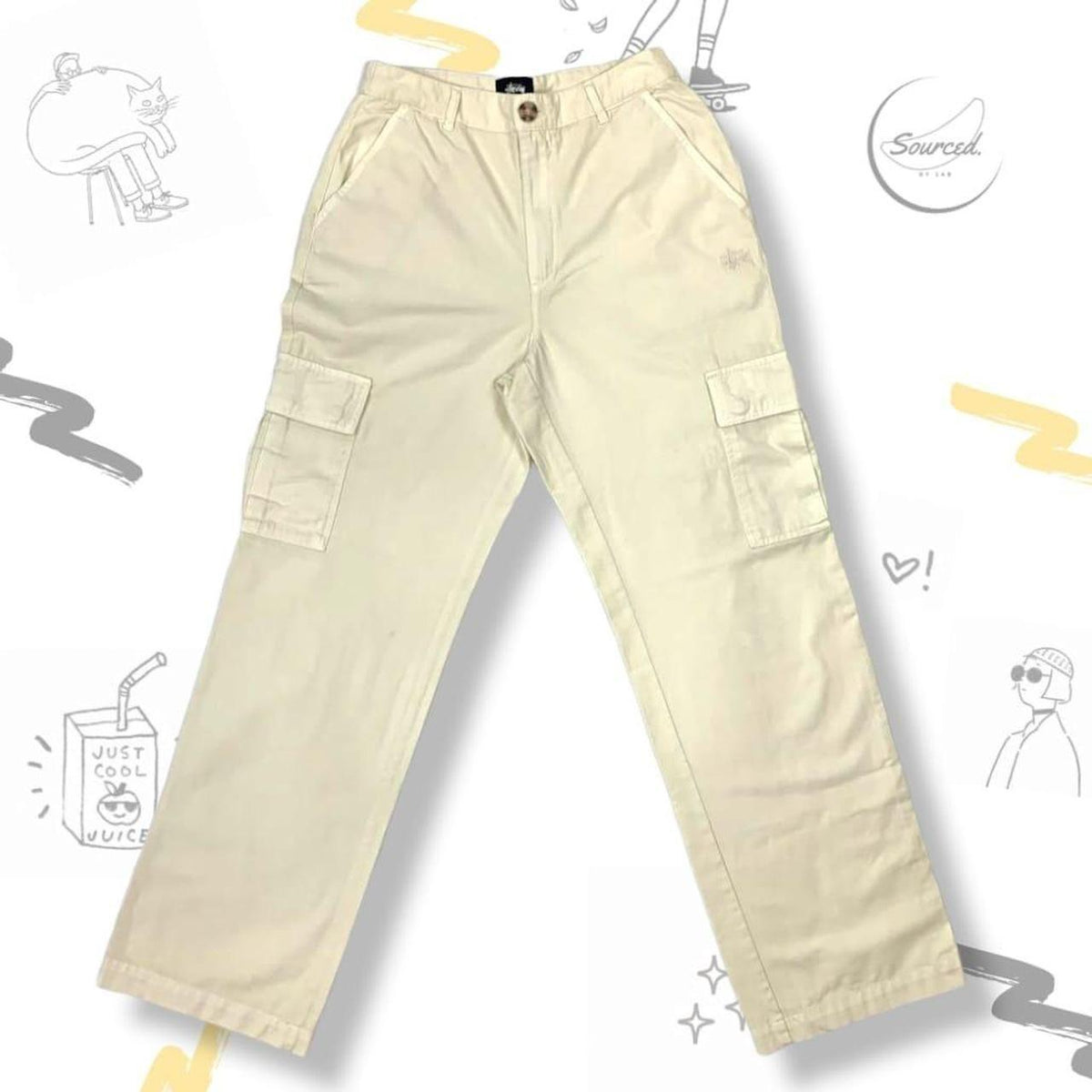 Stüssy Womens Cream Cargo Pants