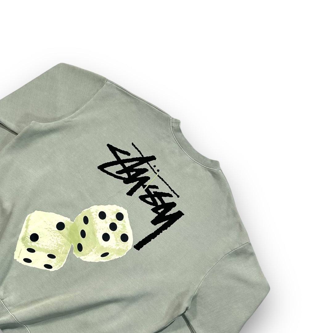 Stüssy Green Sweatshirt with Green Dice Graphic