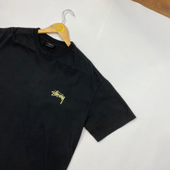 Stüssy Khaki Green “S” script T-shirt Black