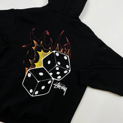 Stüssy Black Flaming Dice Hoodie