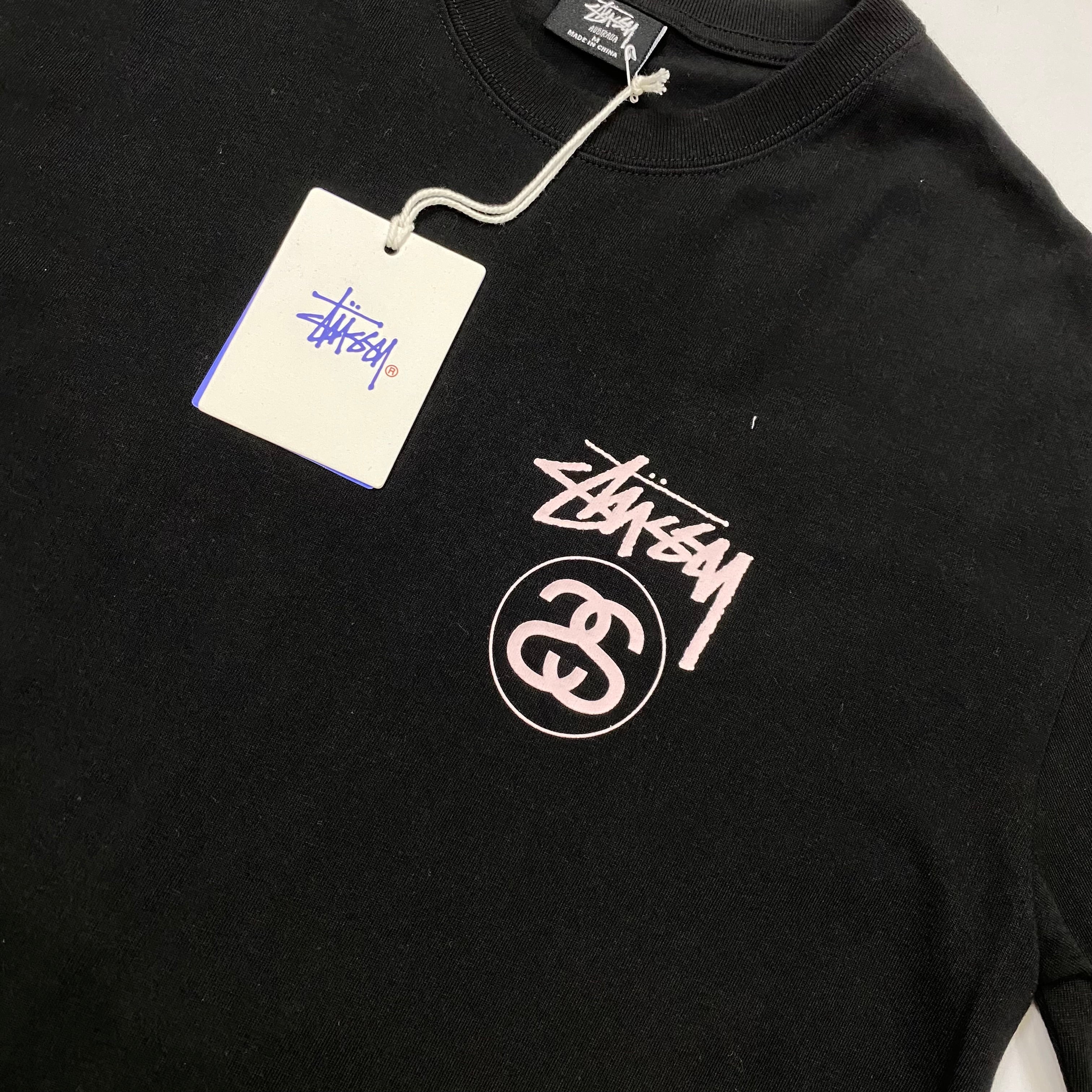 Stussy Black Double "S" light pink Print Graphic