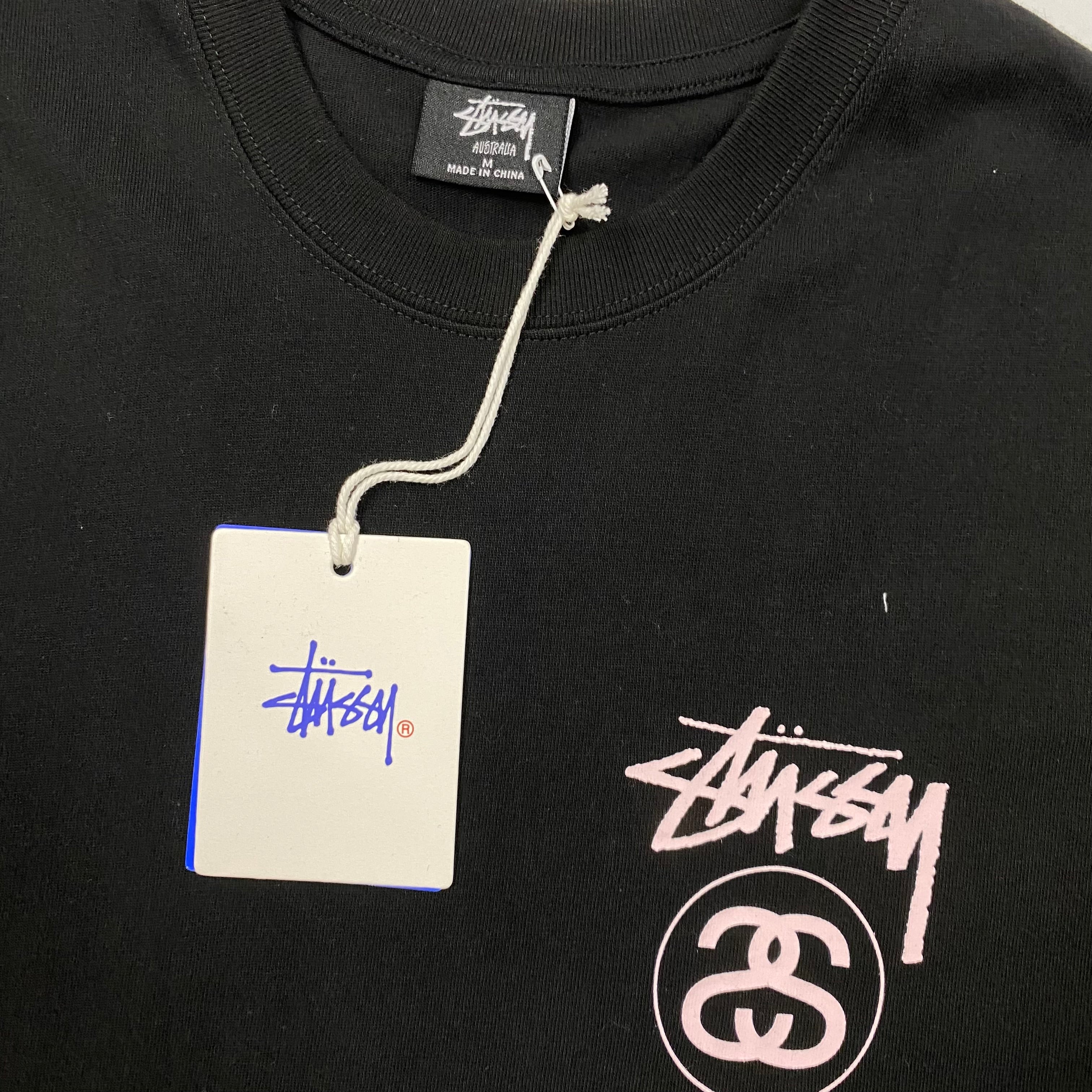 Stussy Black Double "S" light pink Print Graphic