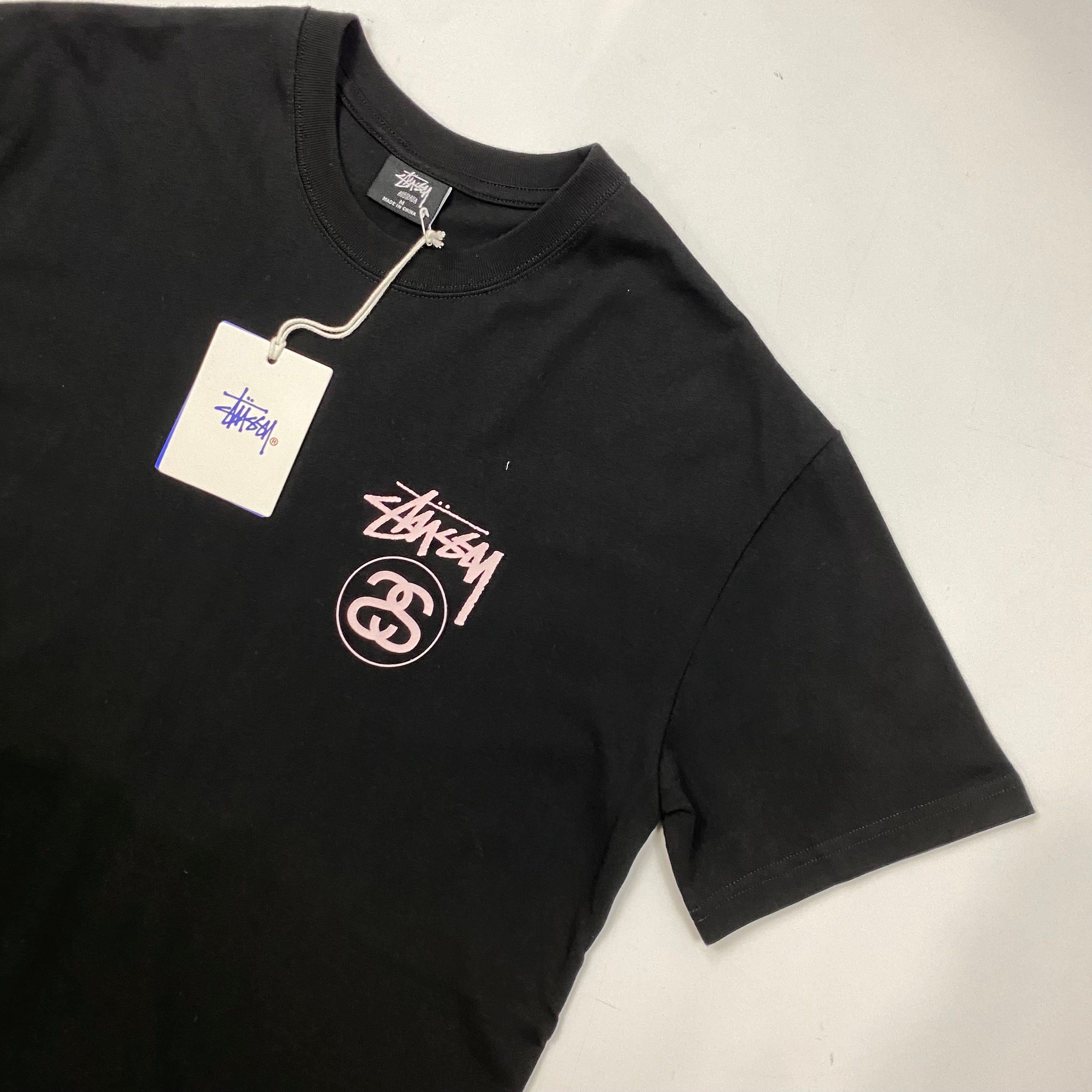 Stussy Black Double "S" light pink Print Graphic