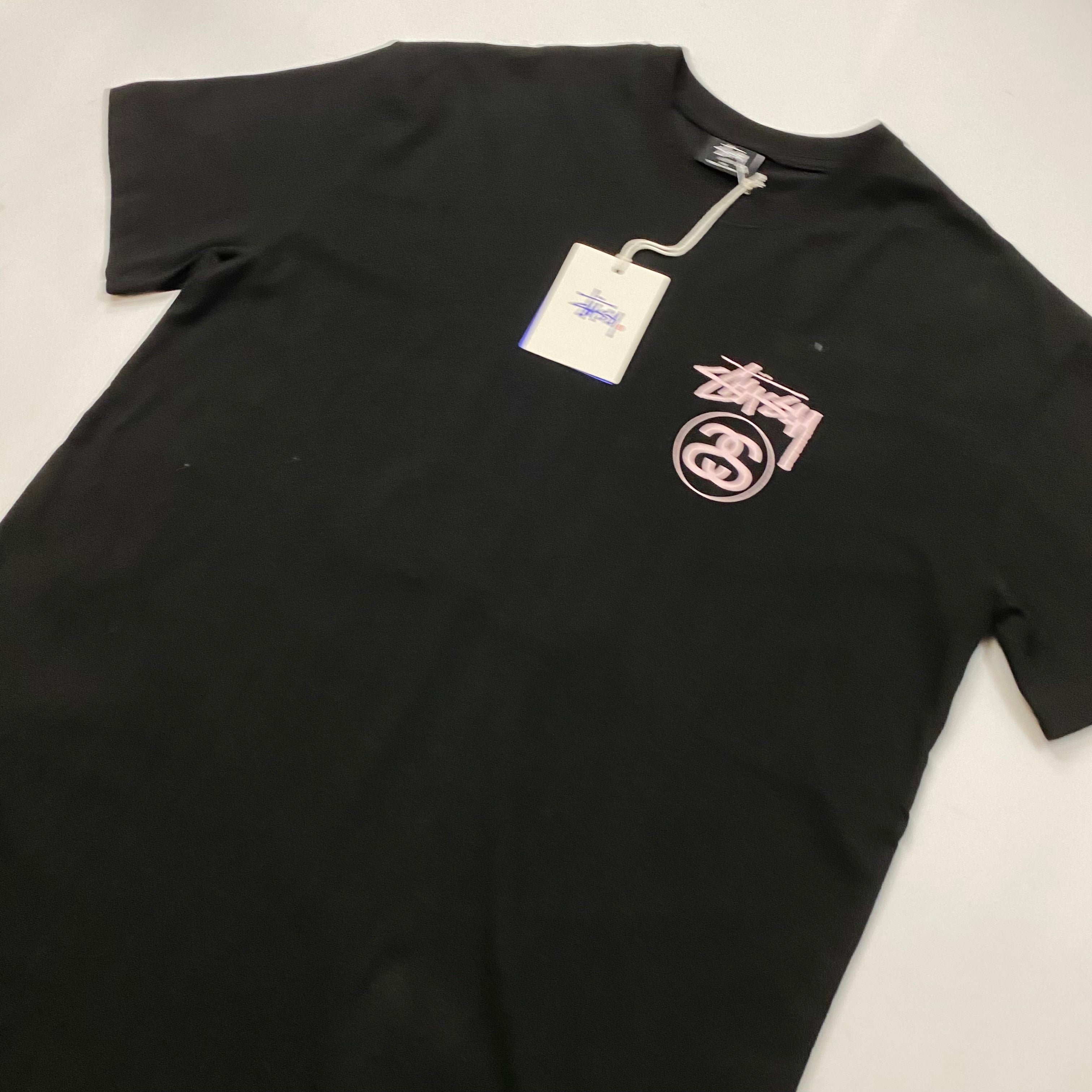 Stussy Black Double "S" light pink Print Graphic