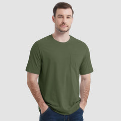 Men's Short Sleeve Pocket T-Shirts  Cotton Crew neck Tee