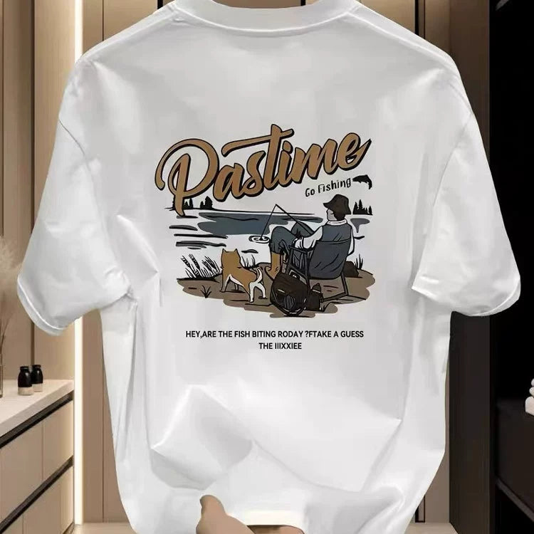 Brand Foreign Trade~Cut Label Outlets Counter Hong Kong Style Fashion New Printed Short sleeved T-shirt Men's and Women's Versatile Large Size