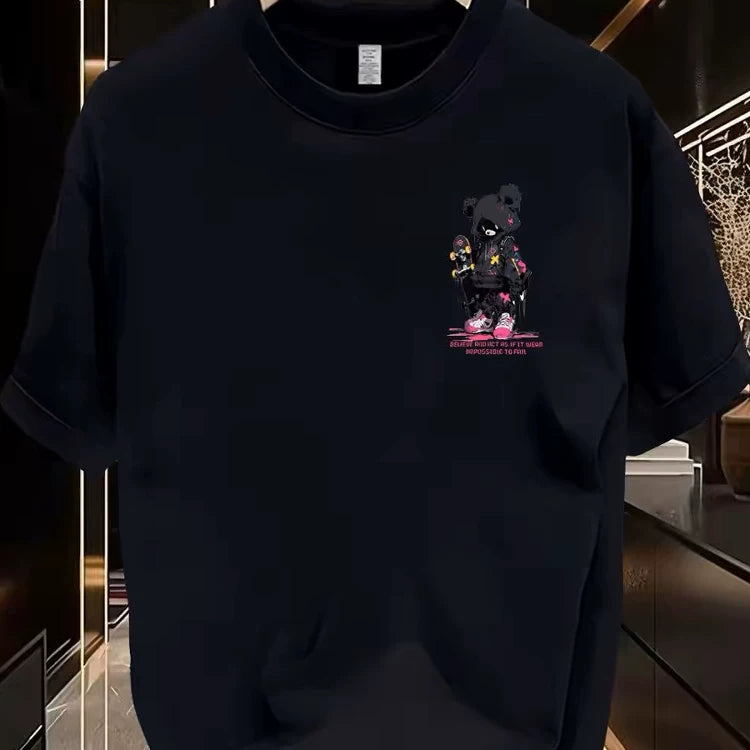 Cutting labels and clearing inventory for foreign trade tail goods~Korean loose trendy brand pure cotton short sleeved T-shirt for men and women oversized top