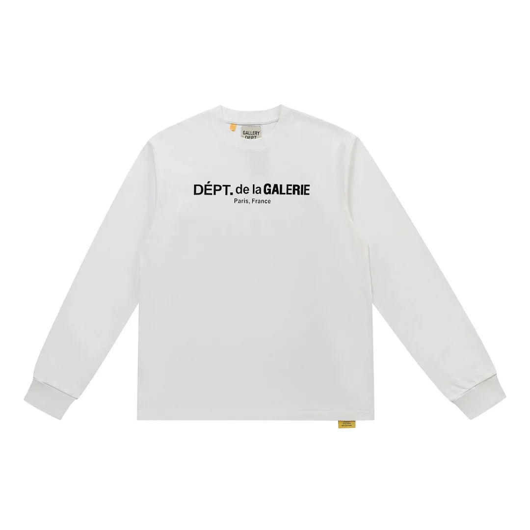 Gallery Dept. Front-Logo DÉPT. de la GALERIE Long Sleeve T-Shirt - White