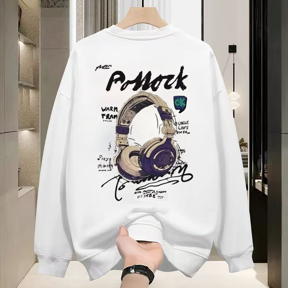 Overseas order foreign trade tail goods leakage~Heavy duty pure cotton round neck sweatshirt for men and women in autumn and winter, loose and versatile trendy brand