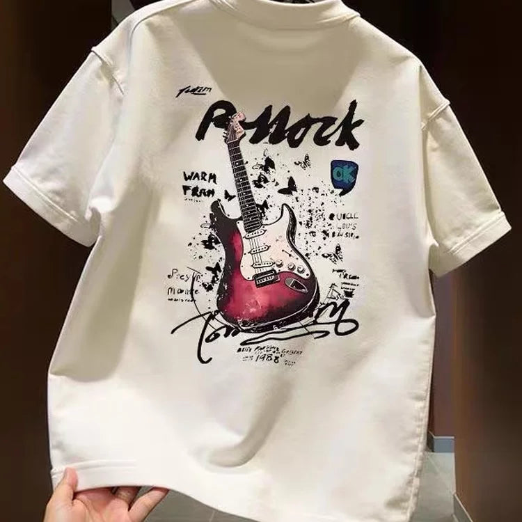 American fashion brand short sleeved T-shirt for men and women in spring and summer, loose and trendy, cool and stylish, Korean version, casual and versatile, round neck, half sleeved