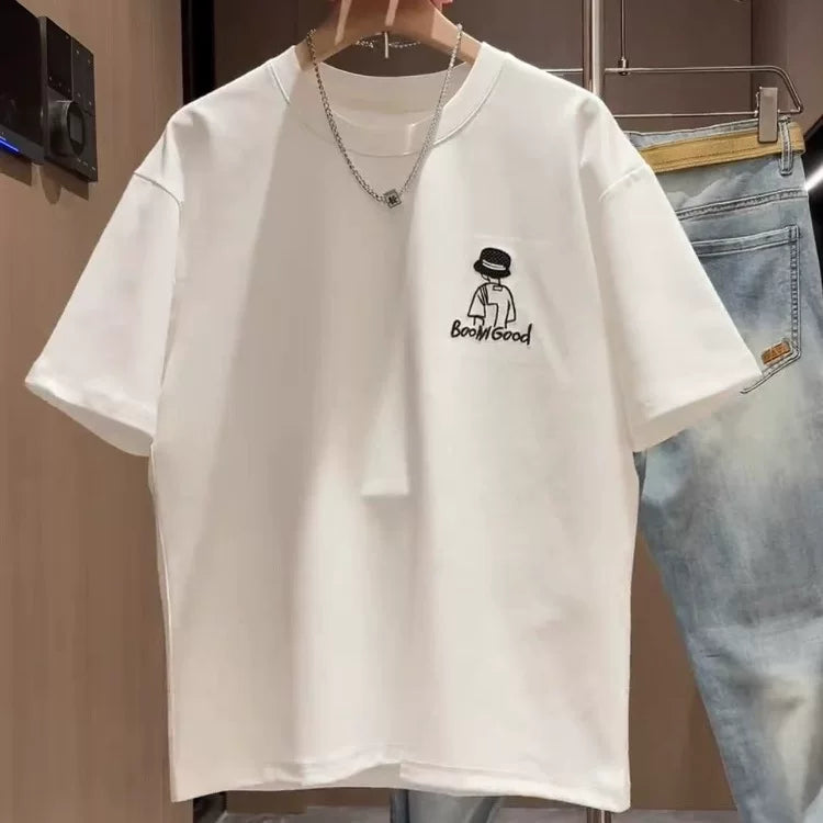 Brand foreign trade~Cutting labels, picking up leaks, counter surplus orders, printed short sleeved T-shirts for men and women, casual and versatile, trendy and three-dimensional sense