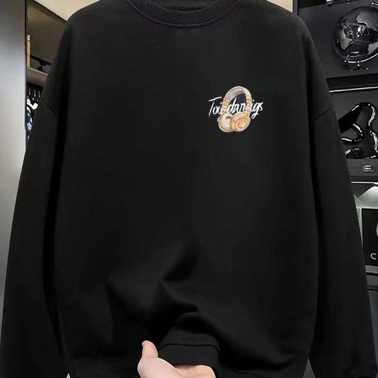 Top Brand Foreign Trade Counter Tail Stock Leakage~Autumn and Winter Trendy Brand Pure Cotton Round Neck Hoodie Men's and Women's Loose Large Size Top