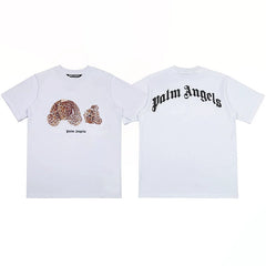 Palm Angels Leopard Bear Print White T-Shirt