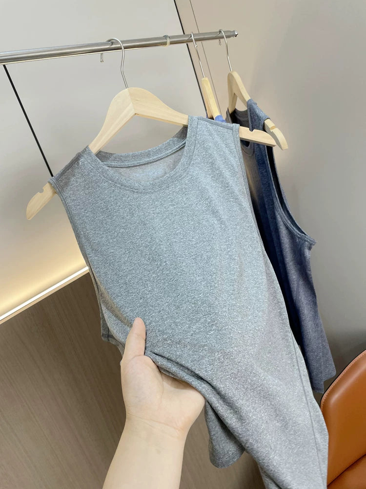So comfortable! Skin friendly and breathable! Foreign trade men's summer soft and comfortable elastic sports casual vest T-shirt