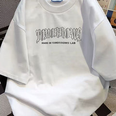 Overseas order backlog~Withdrawal of summer new cotton short sleeved T-shirt with cut label for men and women, American casual versatile trend