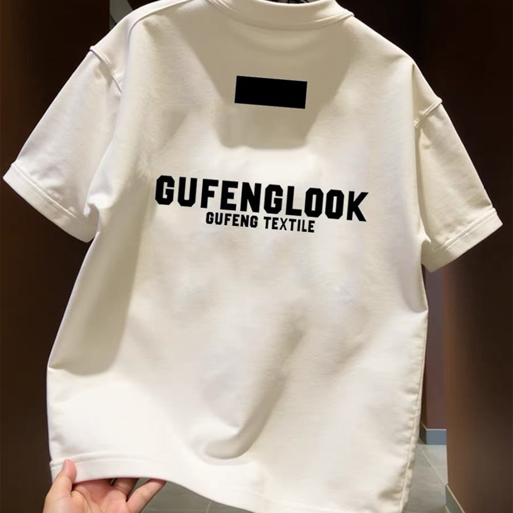 Top brand foreign trade counters are picking up leftovers~High quality light luxury pure cotton short sleeved T-shirt with simple letter printing and loose fashion trend