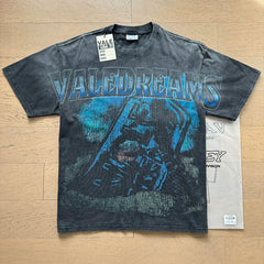 Vale Dreams Blue Graphic T-Shirt Washed Black
